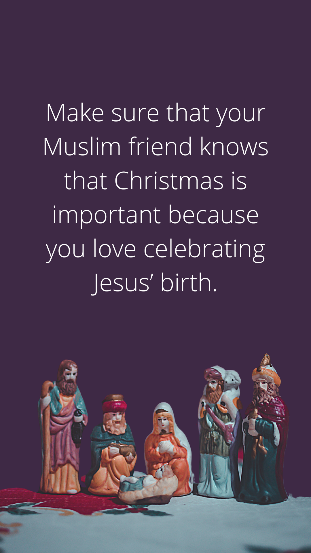 A nativity scene with the words 